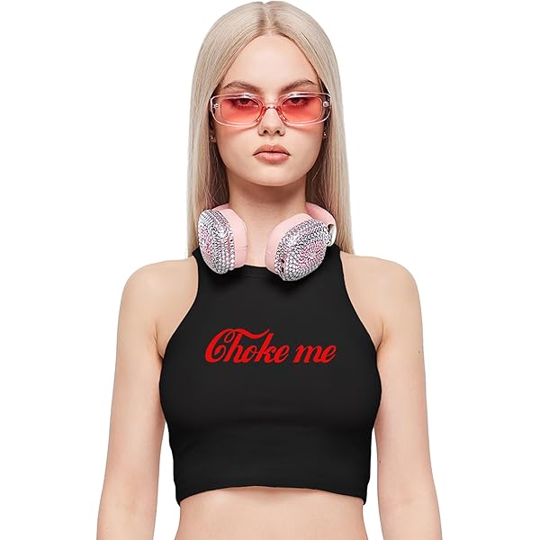 Y2K Crop Tank Top - Who's Sleeveless Round Neck Tight Fit Tank